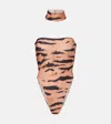 Adriana Degreas X Sabine Getty High Leg Strapless One Piece Swimsuit