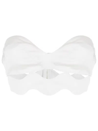Adriana Degreas Zig-zag Edge Bandeau Top In White