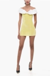 Adriana Hot Couture Bodycon Chenille Mini Dress With Maxi Bow