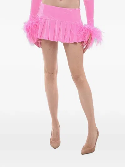 Adriana Hot Couture Flared-hem Mini Skirt In Pink