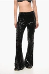 Adriana Hot Couture Sequined Flared Pants In Black