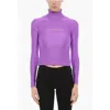Adriana Hot Couture Turtleneck Top With Rhinestone Logo