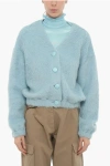 Adriana Hot Couture V-neck Solid Color Fluffy Cardigan