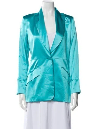Pre-owned Adriana Iglesias Silk Blazer W/ Tags In Blue