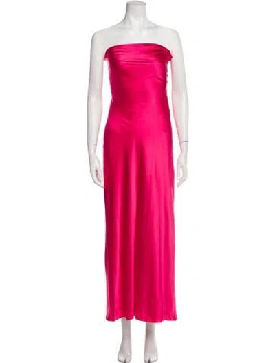 Pre-owned Adriana Iglesias Silk Long Dress In Pink