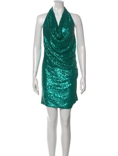 Pre-owned Adriana Iglesias Silk Mini Dress In Blue