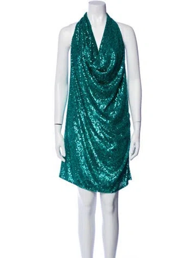 Pre-owned Adriana Iglesias Silk Mini Dress In Green
