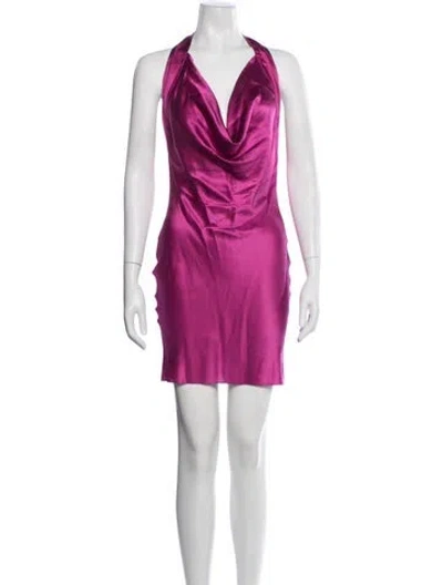 Pre-owned Adriana Iglesias Silk Mini Dress In Pink