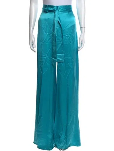 Pre-owned Adriana Iglesias Silk Wide Leg Pants In Blue