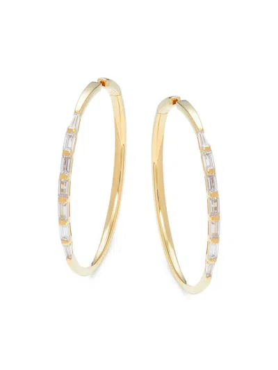 Adriana Orsini Women's 18k Gold Plated Sterling Silver & Cubic Zirconia Hoop Earrings