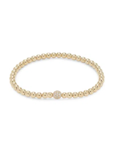 Adriana Orsini Women's 18k Goldplated & Cubic Zirconia Beaded Bracelet In Brass