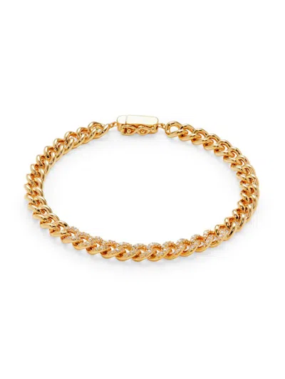 Adriana Orsini Women's 18k Goldplated & Cubic Zirconia Curb Chain Bracelet In Brass