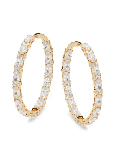 Adriana Orsini Women's 18k Goldplated & Cubic Zirconia Hoop Earrings In Brass