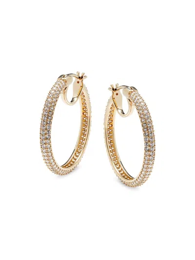 Adriana Orsini Women's 18k Goldplated & Cubic Zirconia Hoop Earrings In Brass