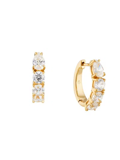 Adriana Orsini Women's 18k Goldplated & Cubic Zirconia Huggie Earrings In Brass