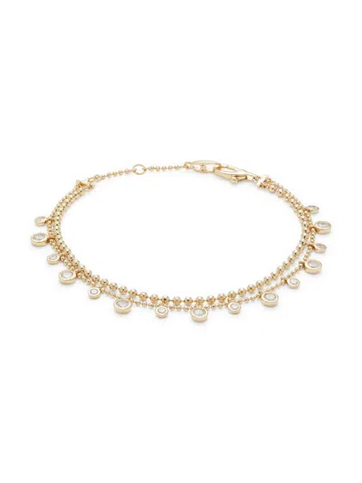 Adriana Orsini Women's 18k Goldplated & Cubic Zirconia Shaky Bracelet In Brass