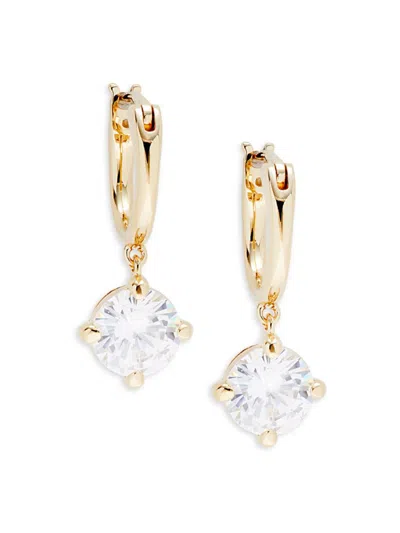 Adriana Orsini Women's 18k Goldplated Cubic Zirconia Studded Huggie Earrings In Brass