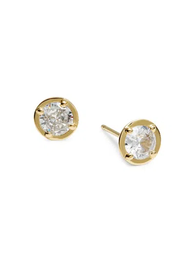 Adriana Orsini Women's 18k Goldplated Sterling Silver & Cubic Zirconia Bezel Stud Earrings