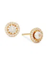 Adriana Orsini Women's 18k Goldplated Sterling Silver & Cubic Zirconia Stud Earrings In Silver