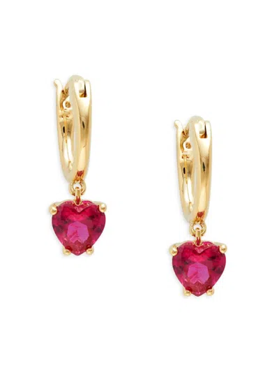 Adriana Orsini Women's 18k Yellow Goldplated & Cubic Zirconia Heart Drop Earrings