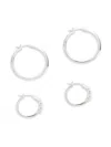 Adriana Orsini Women's 2-pair Zoe Rhodium Plated Cubic Zirconia Hoop Earrings In Brass