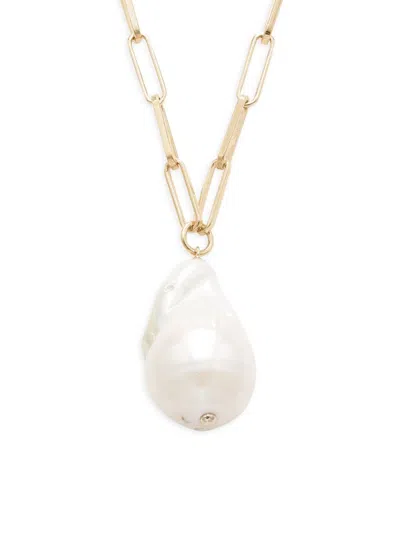 Adriana Orsini Women's Alexandria 18k Goldplated Sterling Silver & 18-22mm Freshwater Pearl Pendant Necklace