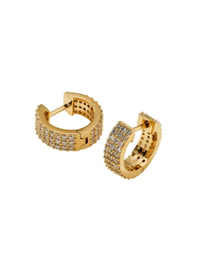 Adriana Orsini Women's Aura 18k Goldplated & Cubic Zirconia Huggie Earrings In Brass