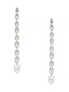 ADRIANA ORSINI WOMEN'S BELLA WHITE RHODIUM PLATED & CUBIC ZIRCONIA DROP EARRINGS