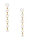 Adriana Orsini Women's Bianca 18k Goldplated & 4-6mm Simulated Pearl Linear Drop Earrings In Brass