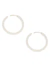 Adriana Orsini Women's Bianca 18k Goldplated & Pearl Hoop Earrings In Goldtone