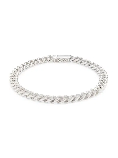 Adriana Orsini Women's Billie Rhodium Plated Sterling Silver & Cubic Zirconia Curb Chain Bracelet