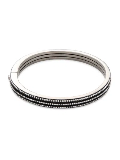 Adriana Orsini Women's Black Rhodium Plated & Cubic Zirconia Pave Bangle Bracelet