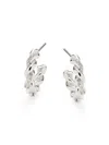 ADRIANA ORSINI WOMEN'S BRUNCH RHODIUM PLATED & CUBIC ZIRCONIA TWISTED PAVE EARRINGS
