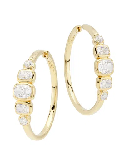 Adriana Orsini Women's Cabrete 18k-gold-plated & Cubic Zirconia Medium Hoop Earrings
