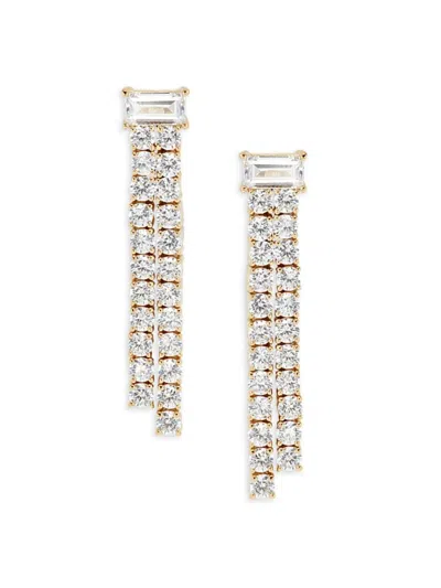 Adriana Orsini Women's Chateau Fringe 18k Goldplated & Cubic Zirconia Drop Earrings In Brass