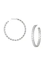 ADRIANA ORSINI WOMEN'S CHATEAU RHODIUM PLATED & CUBIC ZIRCONIA HOOP EARRINGS