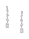 ADRIANA ORSINI WOMEN'S CHLOE RHODIUM PLATED & CUBIC ZIRCONIA DROP EARRINGS