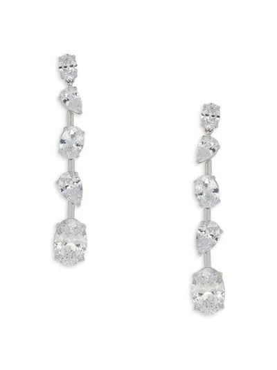 Adriana Orsini Women's Chloe Rhodium Plated & Cubic Zirconia Drop Earrings In Brass