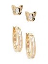 ADRIANA ORSINI WOMEN'S CIRQUE SET OF 2 18K GOLDPLATED & CUBIC ZIRCONIA EARRINGS