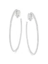Adriana Orsini Women's Cubic Zirconia Large Hoop Clip-on Earrings In Metallic