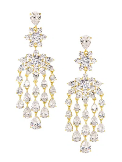 Adriana Orsini Women's Dahlia Floral 18k Gold-plated & Cubic Zirconia Chandelier Earrings