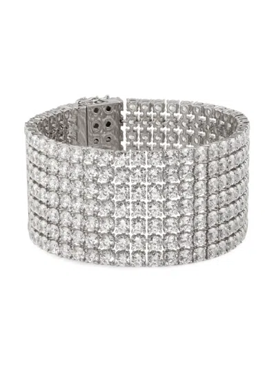 Adriana Orsini Women's Diana Rhodium-plated & Cubic Zirconia Wide Tennis Bracelet In White
