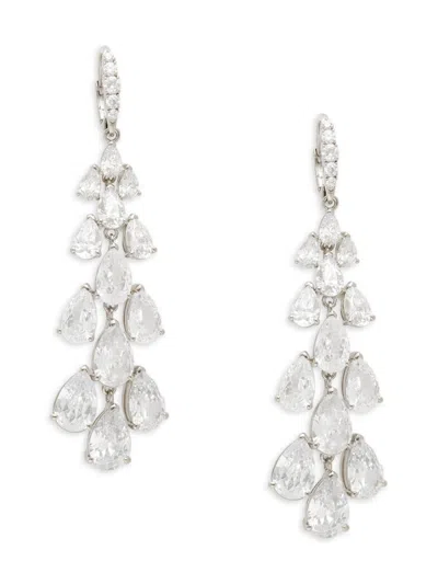 Adriana Orsini Women's Feliz 18k Rhodium Plated Brass & Cubic Zirconia Drop Earrings