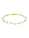 Adriana Orsini Women's Full Bloom Line 18k Goldplated & Cubic Zirconia Bracelet In Goldtone