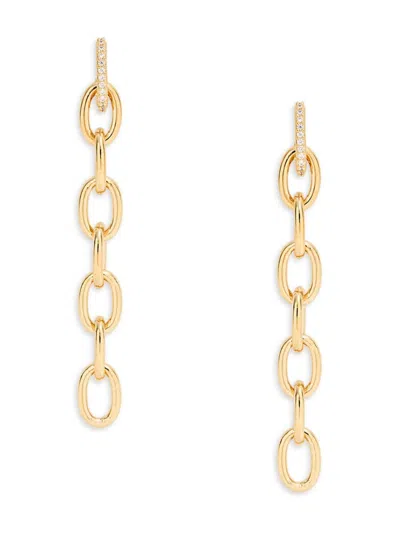 Adriana Orsini Women's Gemma 18k Goldplated & Cubic Zirconia Chain Drop Earrings In Brass