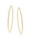 Adriana Orsini Women's Golden Hour 18k Goldplated & Cubic Zirconia Extra Large Hoop Earrings In Brass
