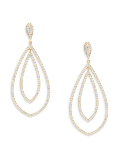 Adriana Orsini Women's Goldtone & Cubic Zirconia Double Drop Earrings In Metal