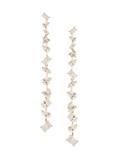 Adriana Orsini Women's Impress Sterling Silver & Cubic Zirconia Linear Drop Earrings In Metallic