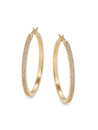 Adriana Orsini Women's Key Item Geo 18k Goldplated & Cubic Zirconia Hoop Earrings In Brass