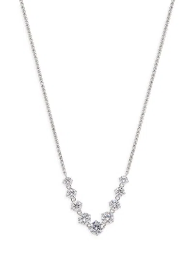 Adriana Orsini Women's Leah Rhodium Plated & Cubic Zirconia Necklace In Brass